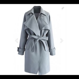 Chicwish XSmall Blue/Grey Trench with tags!